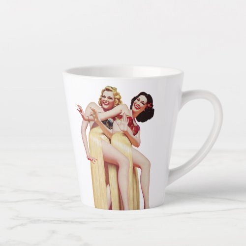 Hula Dancers Vintage Pin Up girls Latte Mug