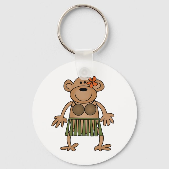 Hula Dancing Monkey Keychain (Front)