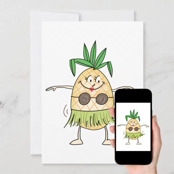 Hula Dancing Pineapple Card Zazzle