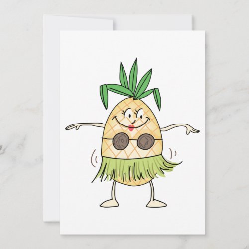 Hula Dancing Pineapple Card