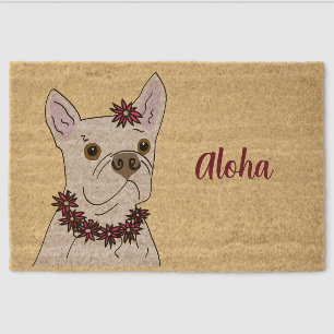 Hula dog fiber doormat