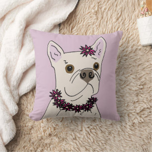 Hula dog throw pillow