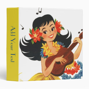 Hula Girl and Her Ukulele Binder