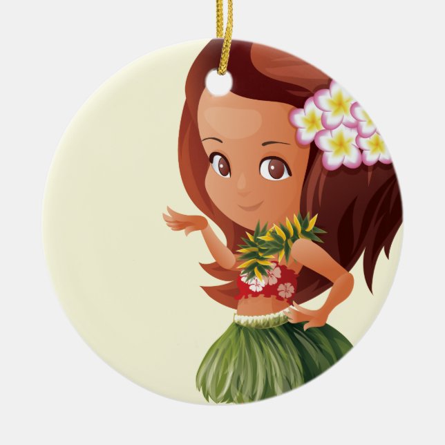 Hula girl ceramic ornament (Front)