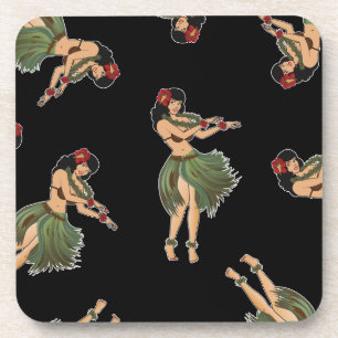 Hula Girl Dancing Pattern Coaster