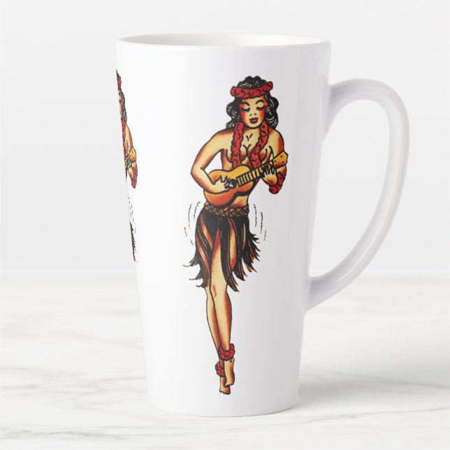 Hula girl - Hawaii Latte Mug (Right)