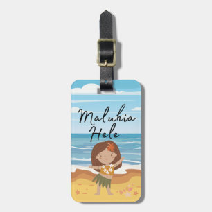 Hula Girl Luggage Tag