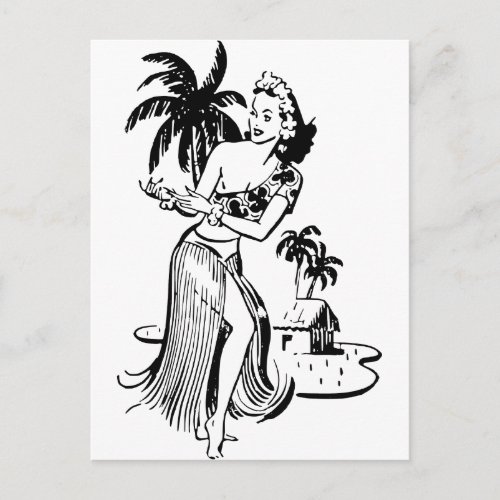 Hula Girl Postcard