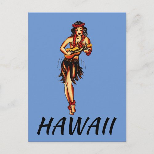 Hula Girl _ Vintage Hawaii Postcard