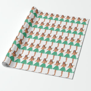 Hula Girl Wrapping Paper