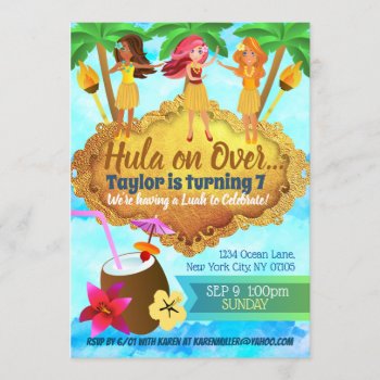 Hula Girls Birthday Invitations by MsRenny at Zazzle