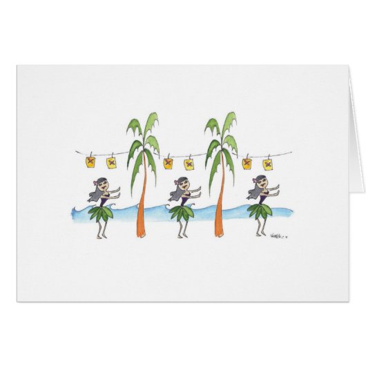 hula-girls-card cards (Front Horizontal)