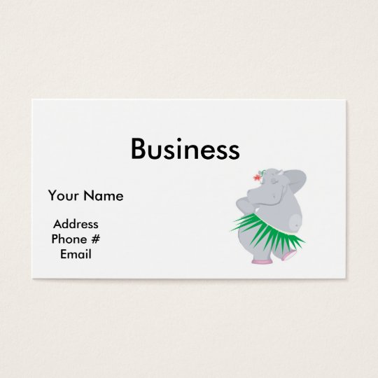 hula hippo business card