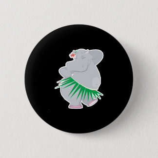 hula hippo pinback button