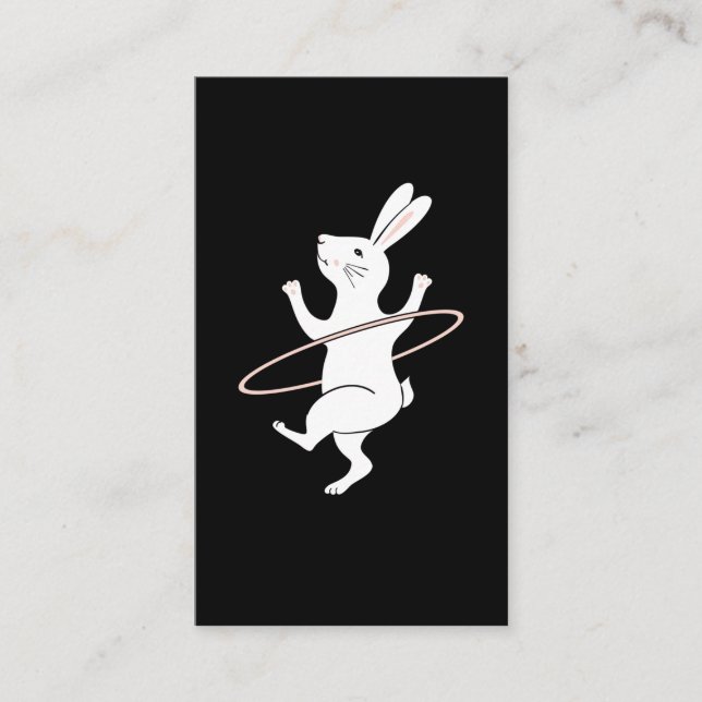 Hula Hoop Bunny Hooping Girls Hoop Dance Business Card (Front)