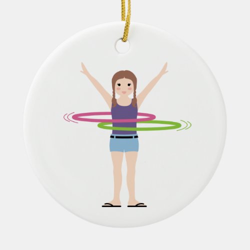 Hula Hoop Ceramic Ornament