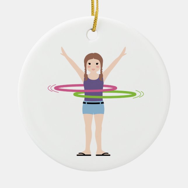 Hula Hoop Ceramic Ornament (Front)