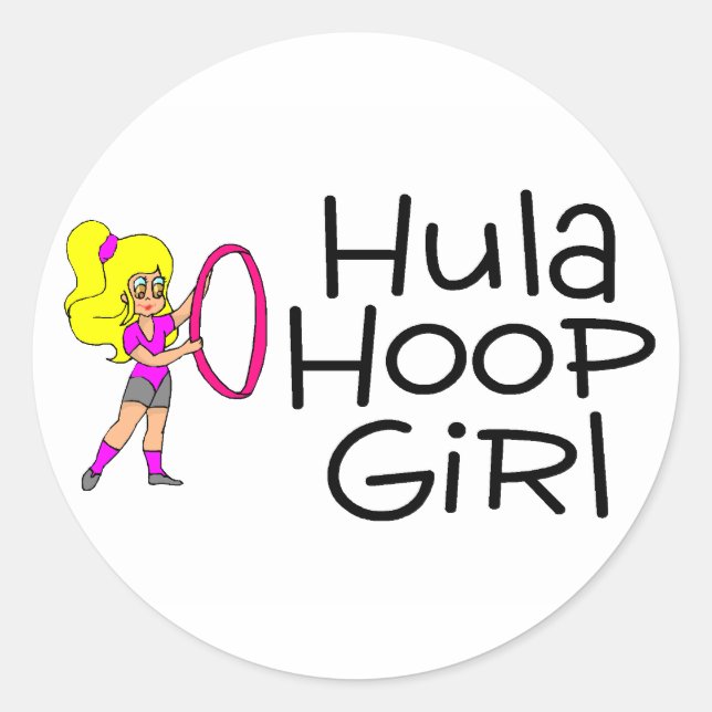 Hula Hoop Girl 2 Classic Round Sticker (Front)