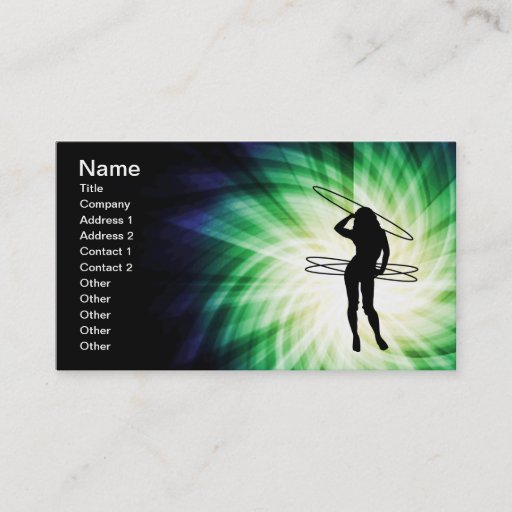 Customizable Hula Hoop Girl; Cool Business Card Template