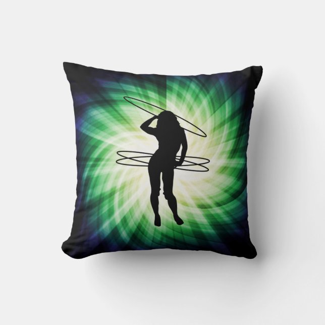 Hula Hoop Girl; Cool Throw Pillow (Front)