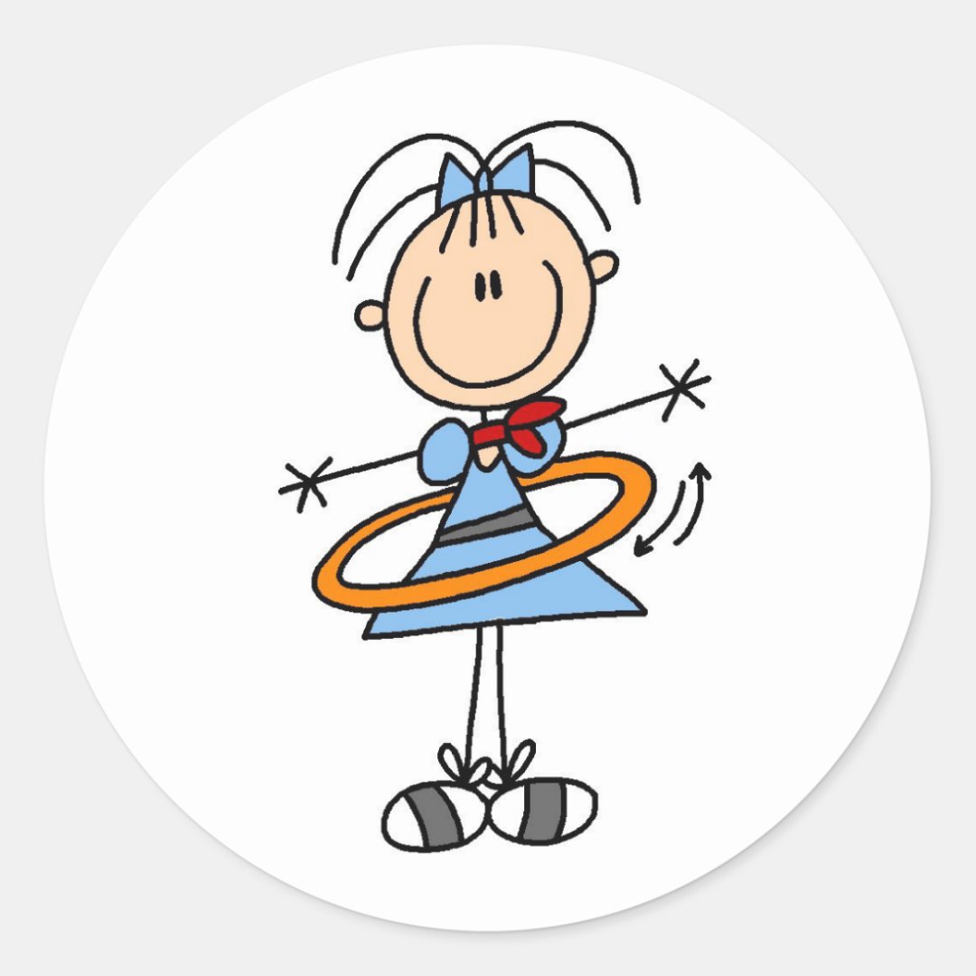 Hula Hoop Girl Sticker | Zazzle