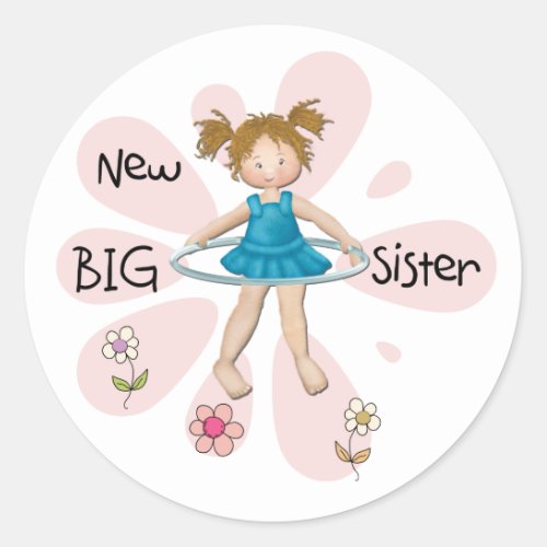 Hula Hoop New Big Sister Classic Round Sticker