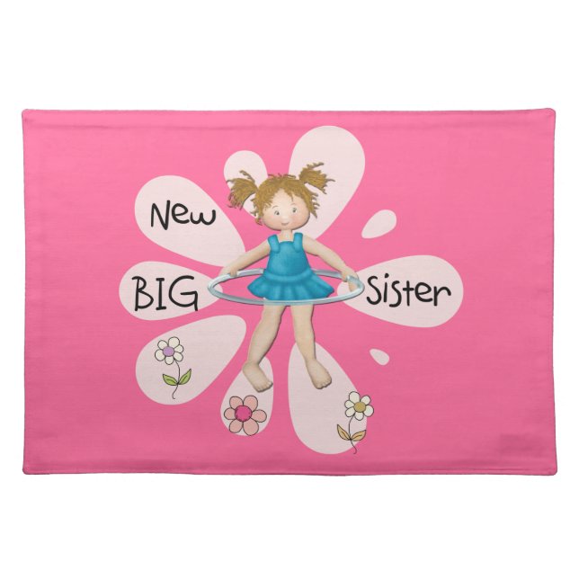 Hula Hoop New Big Sister Cloth Placemat (Front)
