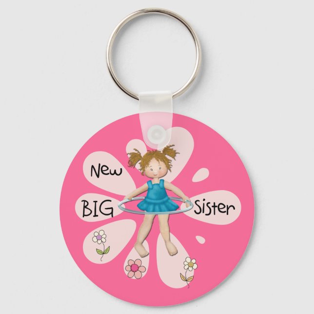 Hula Hoop New Big Sister Keychain (Front)