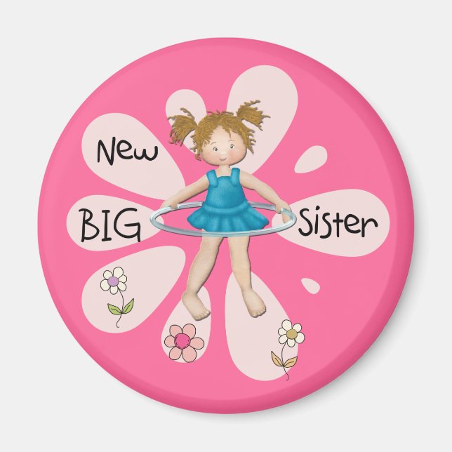 Hula Hoop New Big Sister Magnet (Front)