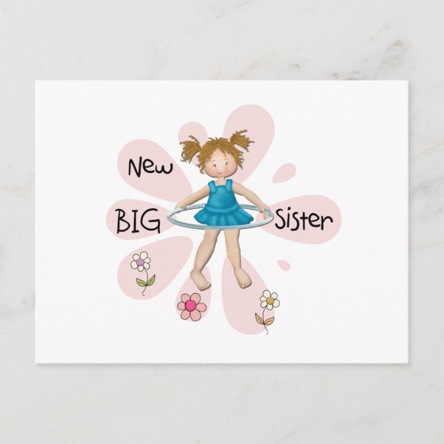 Hula Hoop New Big Sister Postcard (Front)