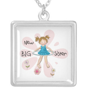 Hula Hoop New Big Sister Silver Plated Necklace