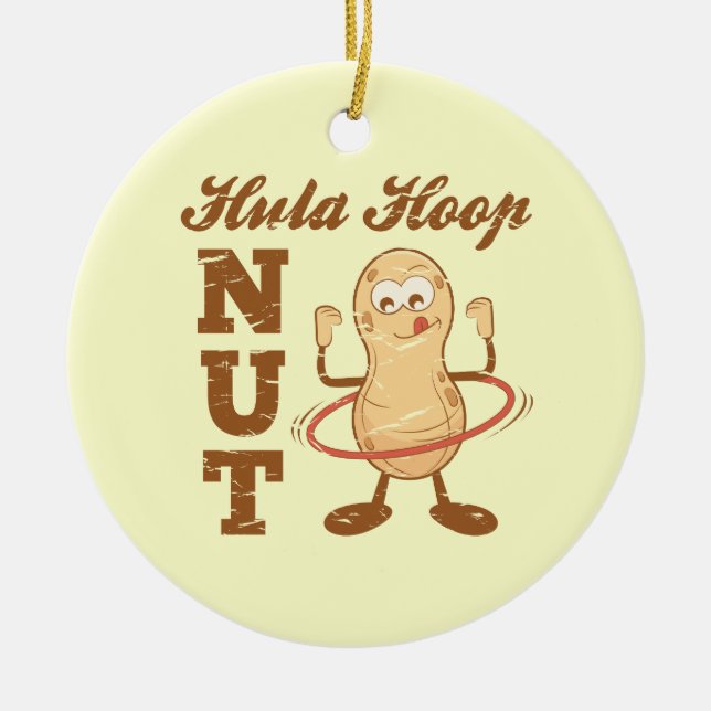 Hula Hoop Nut Ceramic Ornament (Front)
