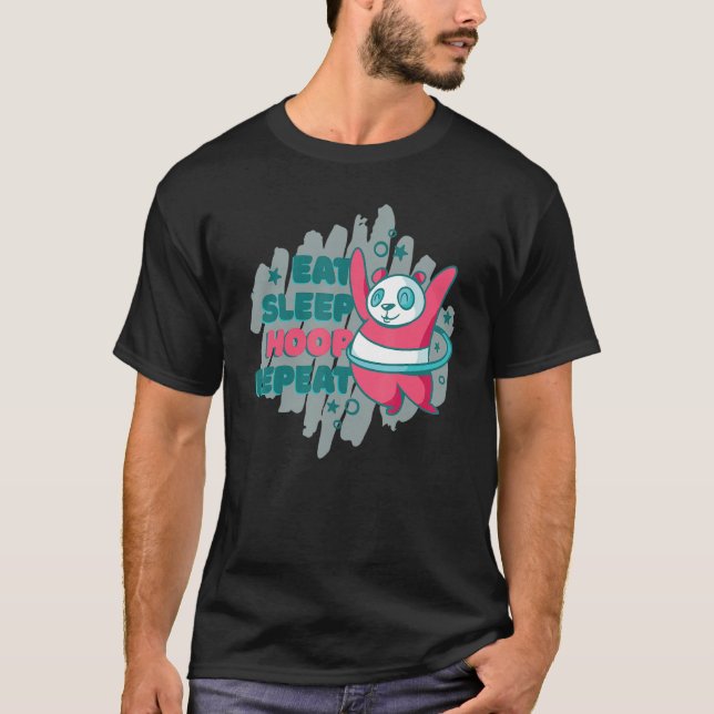 Hula Hoop Panda Eat Sleep Repeat Nap Sleeping Slee T-Shirt (Front)