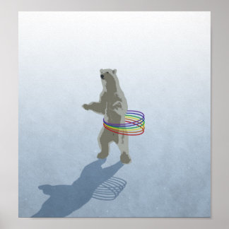 Hula-Hoop Polar Bear Poster