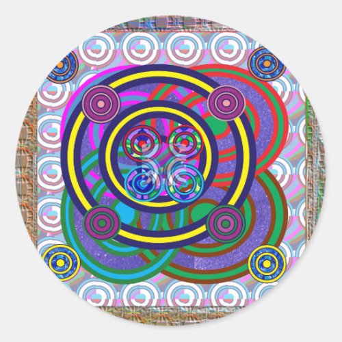 Hula Hoop Round Colorful Circles Classic Round Sticker