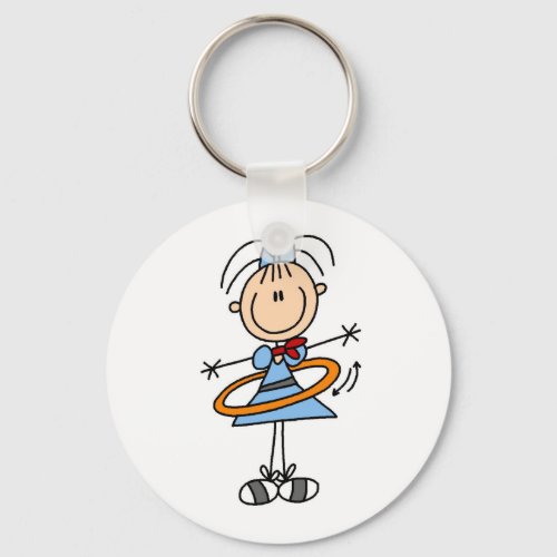 Hula Hoop Stick Figure T_shirts and Gifts Keychain
