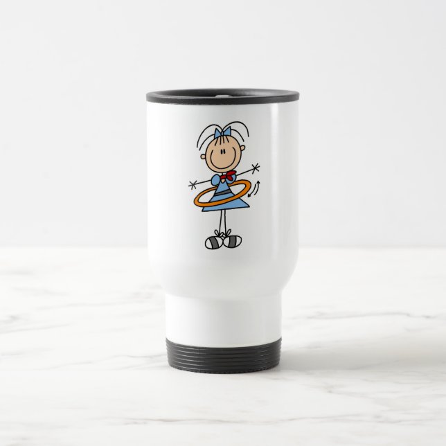 Hula Hoop Stick Figure T-shirts and Gifts Travel Mug (Center)