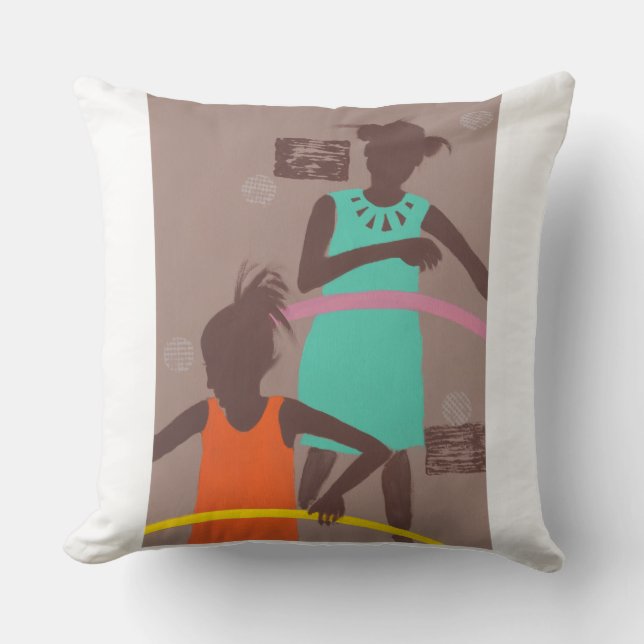 Hula Hoop Throw Pillow (Front)