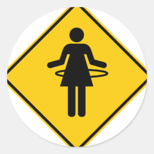 Hula Hoop Zone Highway Sign Classic Round Sticker