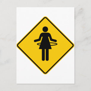 Hula Hoop Zone Highway Sign Postcard