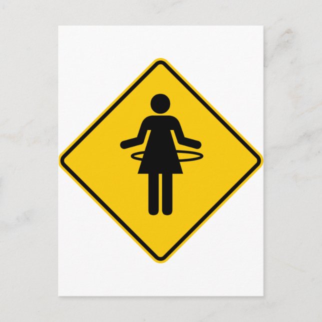 Hula Hoop Zone Highway Sign Postcard (Front)