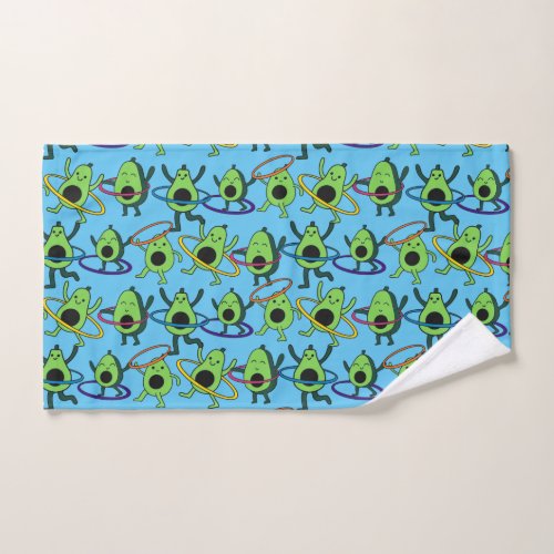 Hula Hooping Avocados Funny Gym Sweat Towel