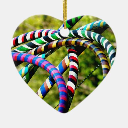 Hula Hooping in Style Ceramic Ornament