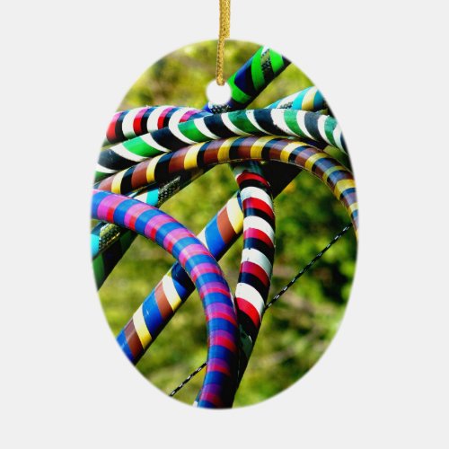 Hula Hooping in Style Ceramic Ornament