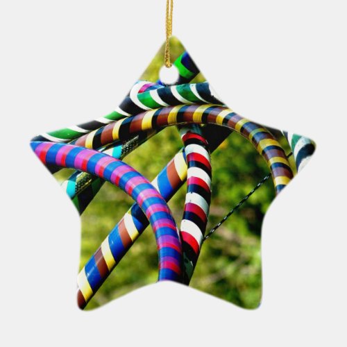 Hula Hooping in Style Ceramic Ornament