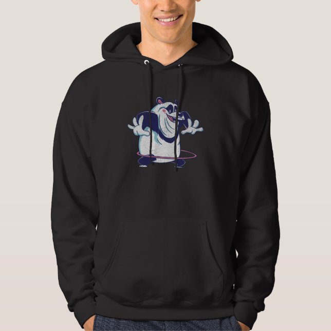 Hula Hooping Panda Bear  Sarcastic Cute Panda Hoodie (Front)