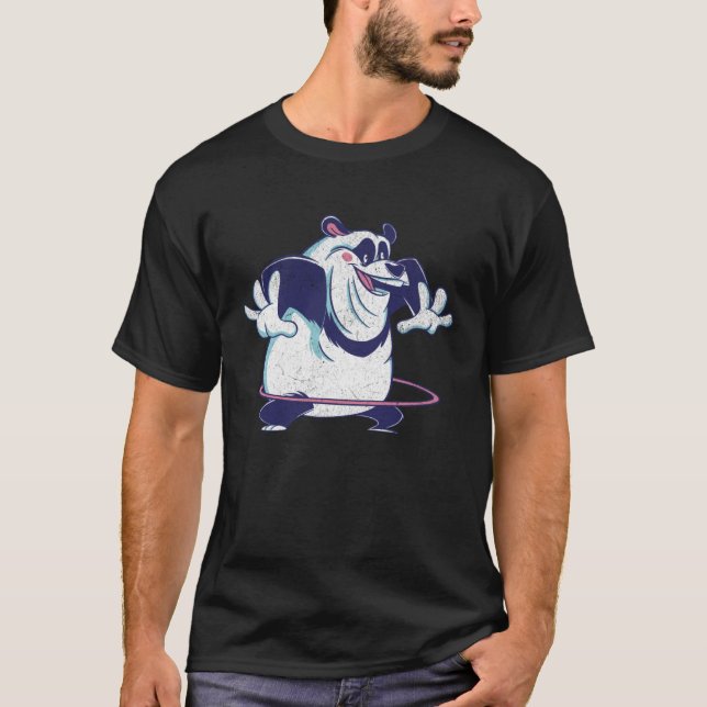 Hula Hooping Panda Bear  Sarcastic Cute Panda T-Shirt (Front)