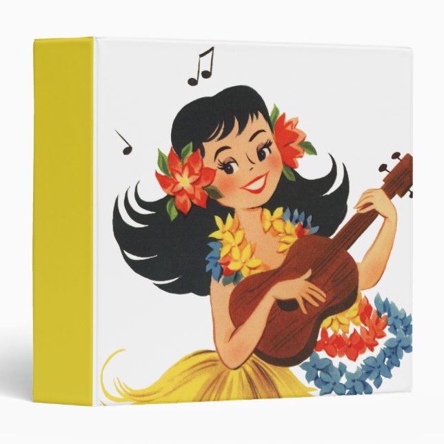 Hula Hula Girl 3 Ring Binder (Front/Spine)