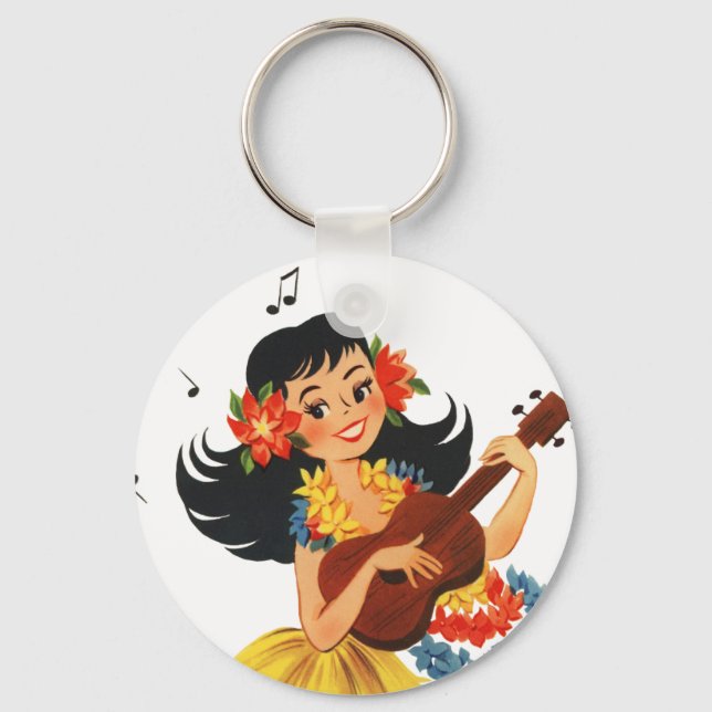 Hula Hula Girl Keychain (Front)