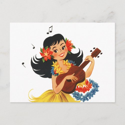 Hula Hula Girl Postcard